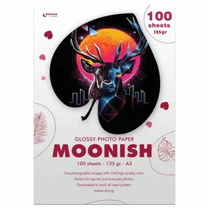  کاغذ چاپ عکس فتوگلاسه مونیش مدل 135gr-Jm سایز A3 بسته 100 عددی