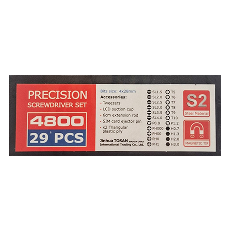 پیچ گوشتی ساعتی توسن مدل 4800 مجموعه 29 عددی