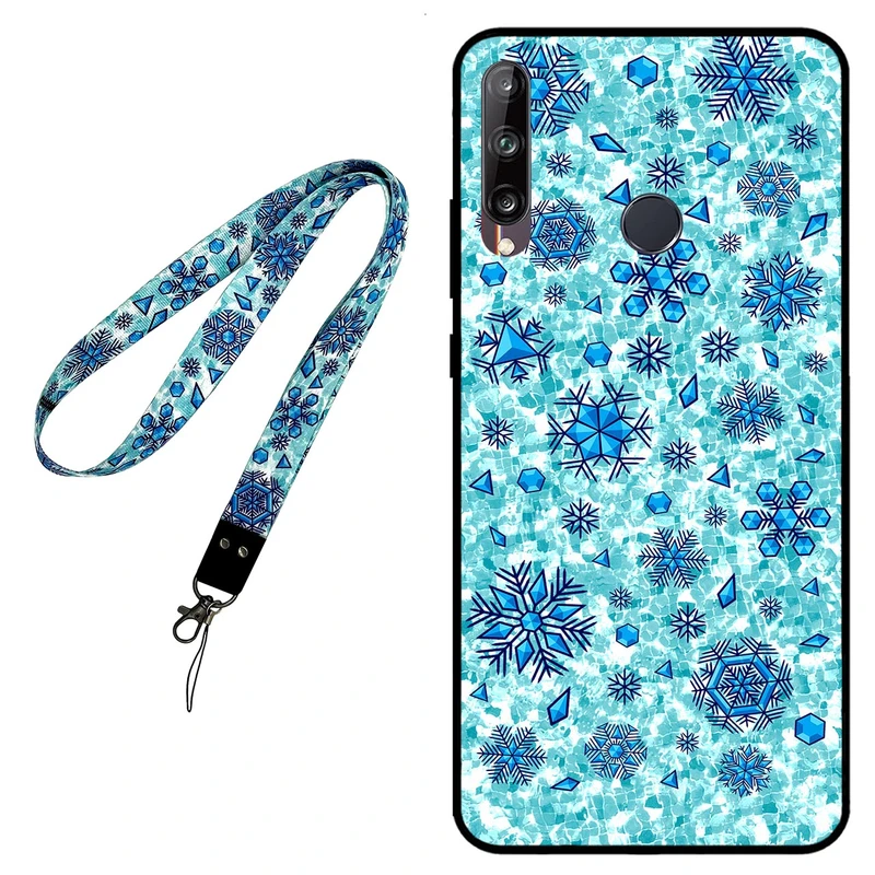 کاور مگافون طرح برف مدل 0014 مناسب برای گوشی موبایل هوآوی Y7P 2020 به همراه بند گردنی