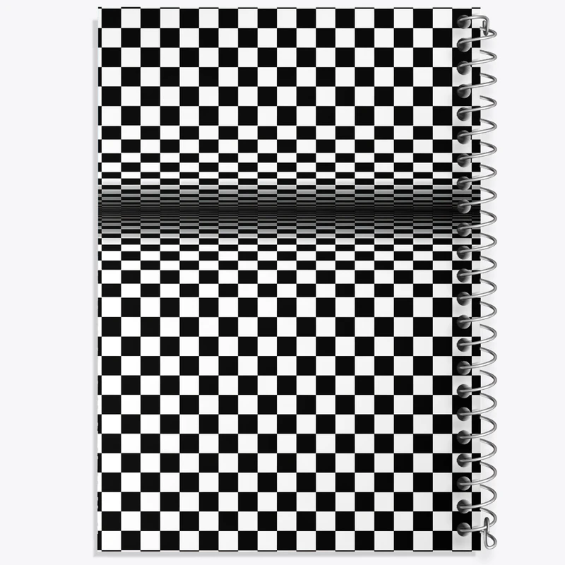 دفتر ژورنال نویسی 50 برگ خندالو مدل نقطه ای طرح چهارخونه مشکی و سفید کد N5425