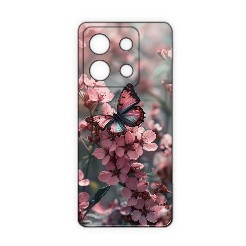 کاور مدل گل و پروانه  کد 468 مناسب برای گوشی موبایل شیائومی Redmi Note 13 Pro 4G / Poco M6 Pro 4G