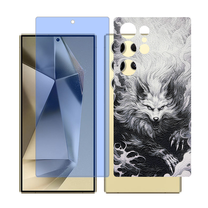 محافظ صفحه نمایش آنتی بلو گلس مدل Together مناسب برای گوشی موبایل سامسونگ Galaxy S24 Ultra به همراه برچسب پوششی