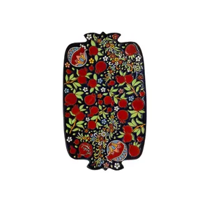 دیس سفالی مدل میناکاری طرح یلدا