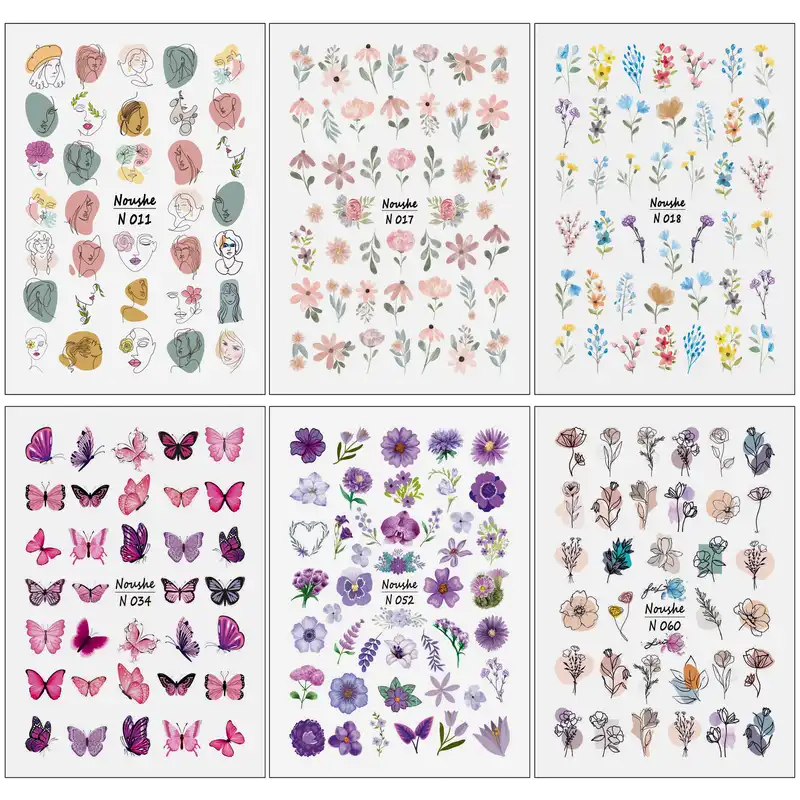 برچسب لنز ناخن مدل بهاری کد N11-17-18-34-52-60 مجموعه 6 عددی