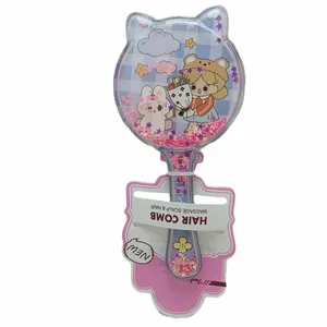 برس کودک مدل آکواریومی دسته دار طرح دختر و خرگوش