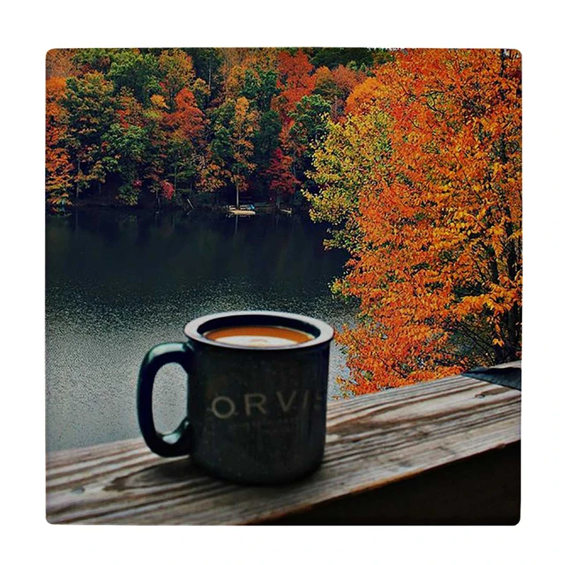  زیر لیوانی  طرح درختان پاییزی و لیوان کاپوچینو کد    6202979_5639