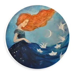  دیوارکوب طرح بانوی دریا و قایق های کاغذی مدل wtb615