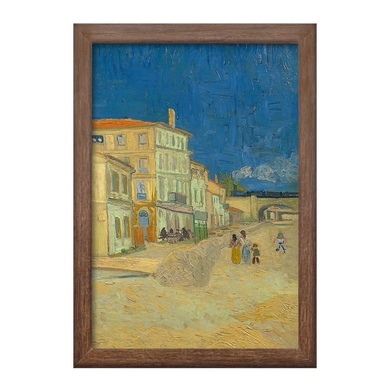 تابلو خندالو طرح نقاشی خانه زرد رنگ اثر ونسان ونگوگ کد 25478