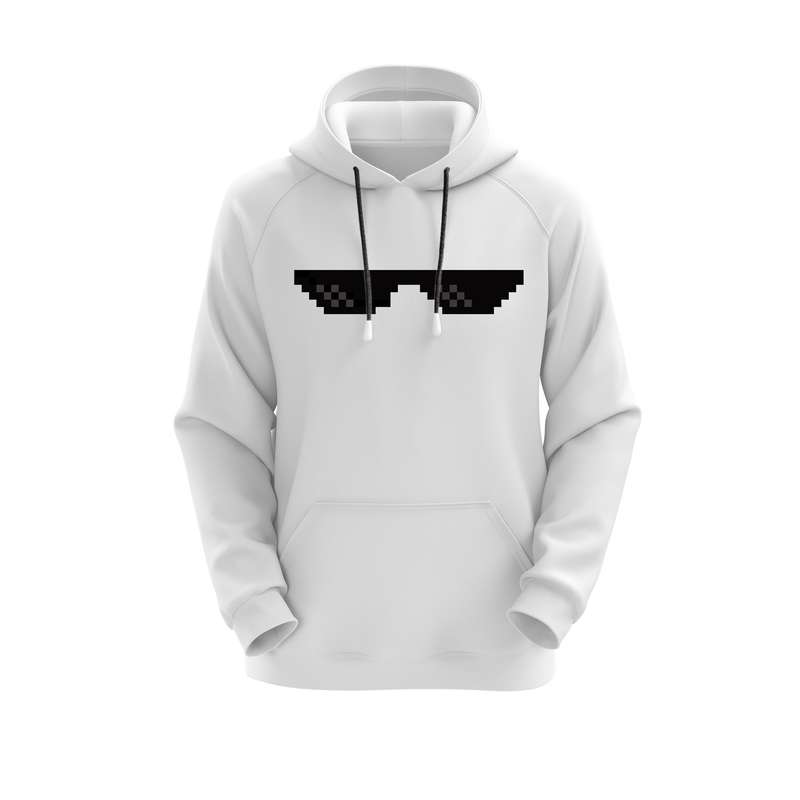 هودی زنانه مدل عینک کد E71  رنگ سفید