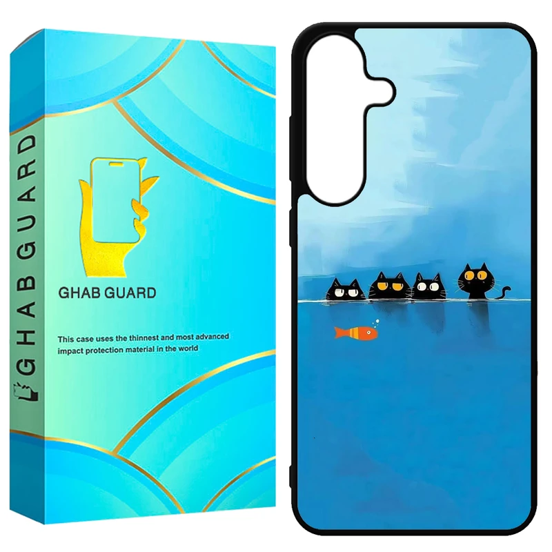 کاور قاب گارد طرح گربه و ماهی مدل GCHPS24 مناسب برای گوشی موبایل سامسونگ Galaxy S24