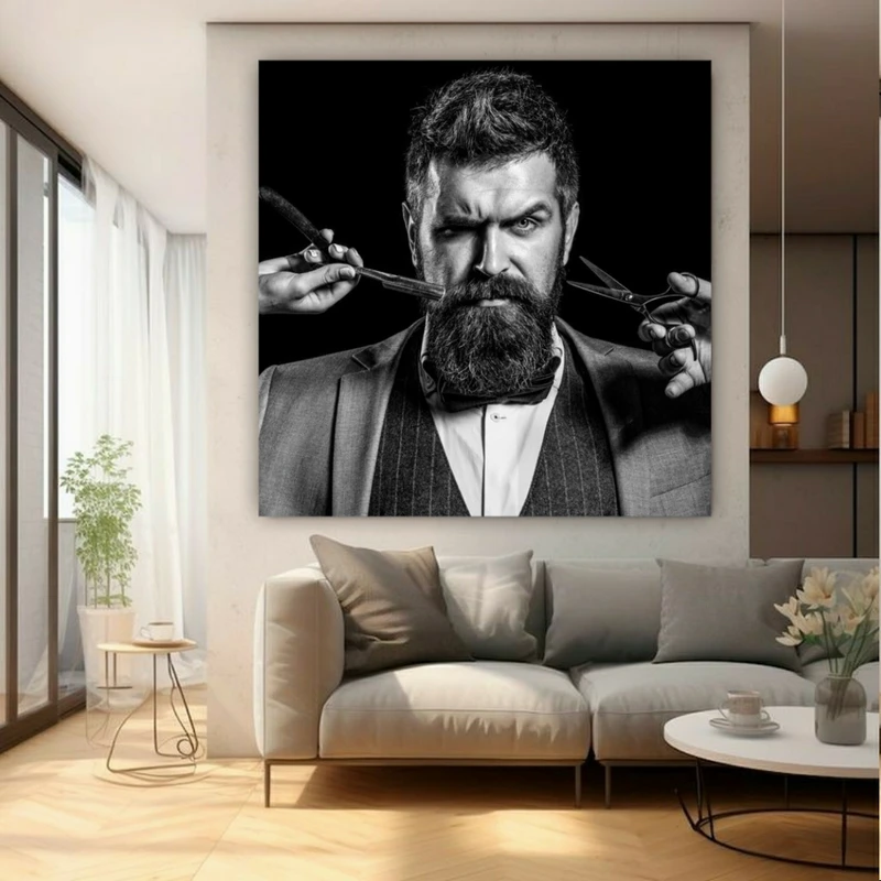 تابلو بوم طرح مخمل آرایشگاه مدل مدرن کد GR1603