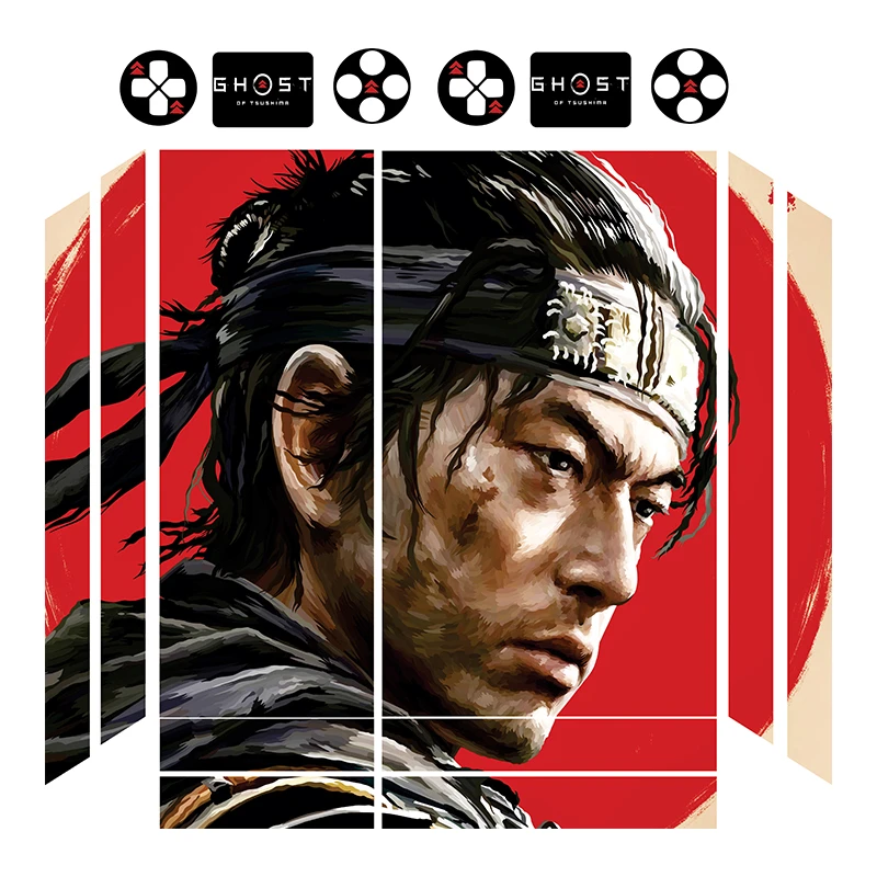برچسب پلی استیشن 4 فت توییجین وموییجین مدل Ghost of Tsushima 03 مجموعه 16 عددی