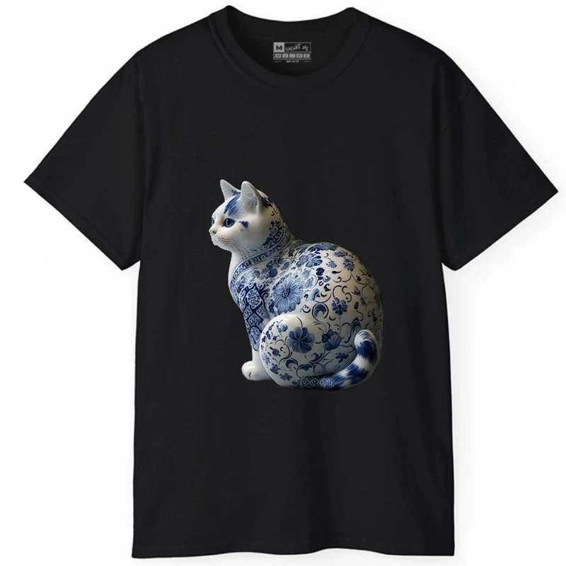 تی‌شرت آستین کوتاه مردانه پاد آفرین مدل گربه فرش ایرانی کد 1621