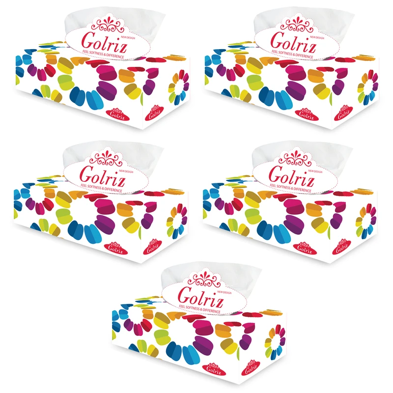 دستمال کاغذی 150 برگ گلریز مدل فلاور بسته 5 عددی