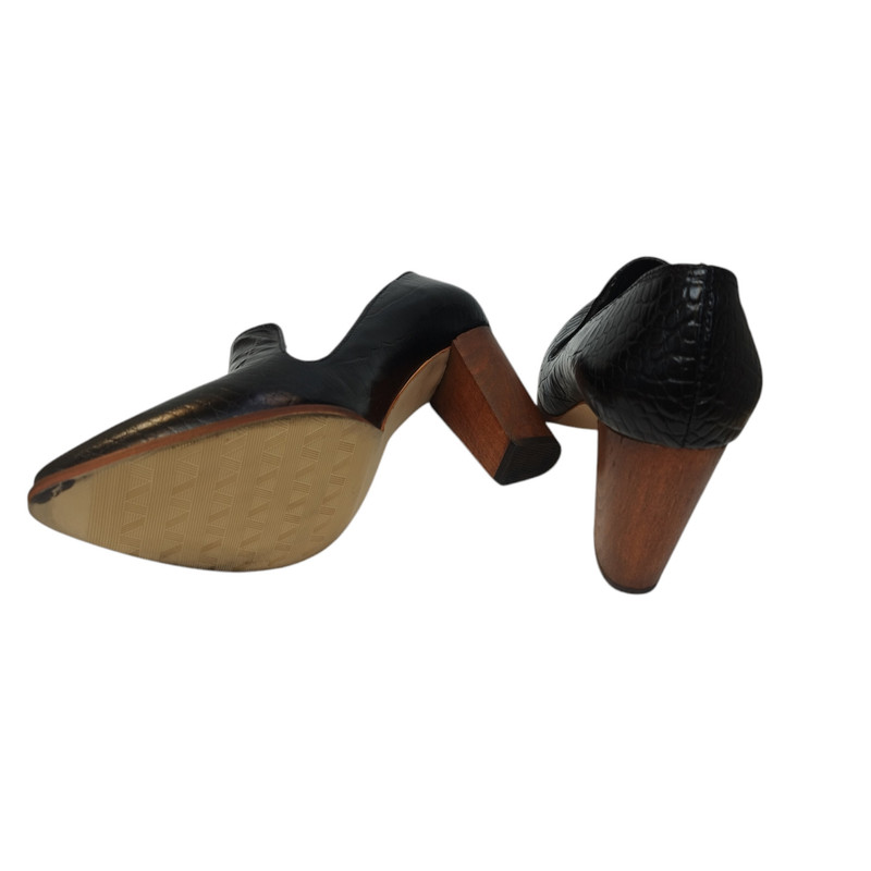 کفش زنانه مدل PZM 417 CHR چرم طبیعی رنگ مشکی