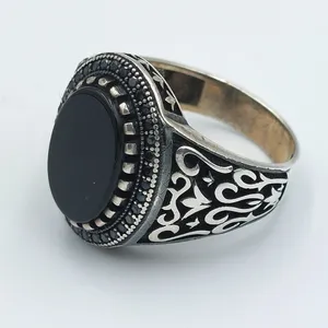 انگشتر نقره مردانه مدل عقیق کد 20629