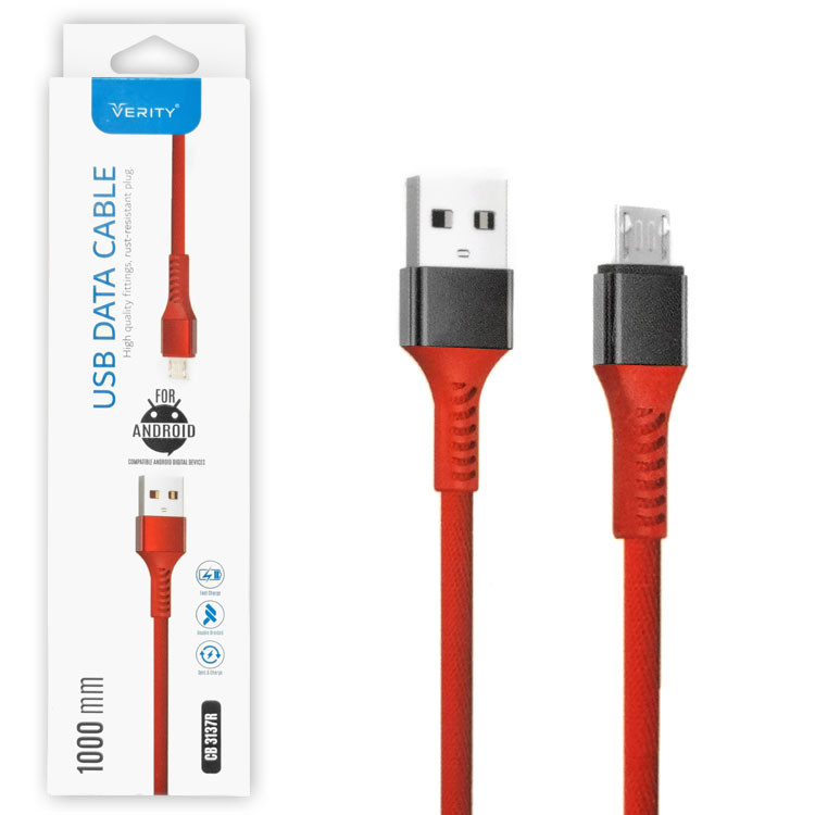 کابل تبدیل USB به microUSB وریتی مدل CB3137A طول 1 متر
