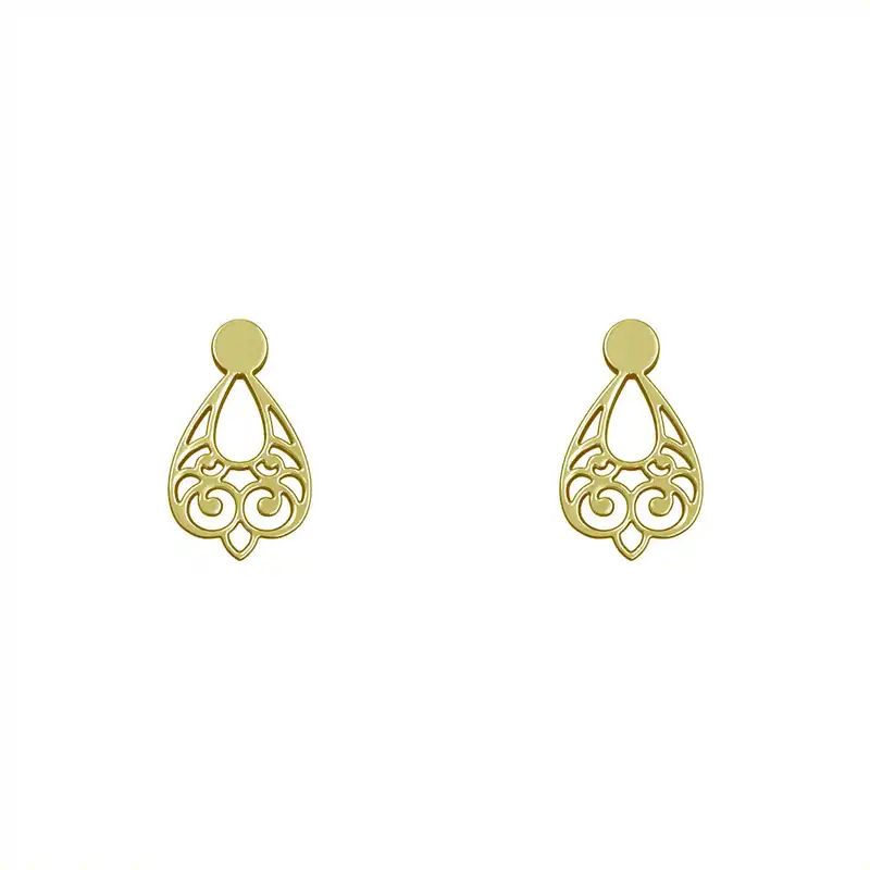 گوشواره طلا 18 عیار زنانه مدوپد مدل هندسی کد GA1-15147