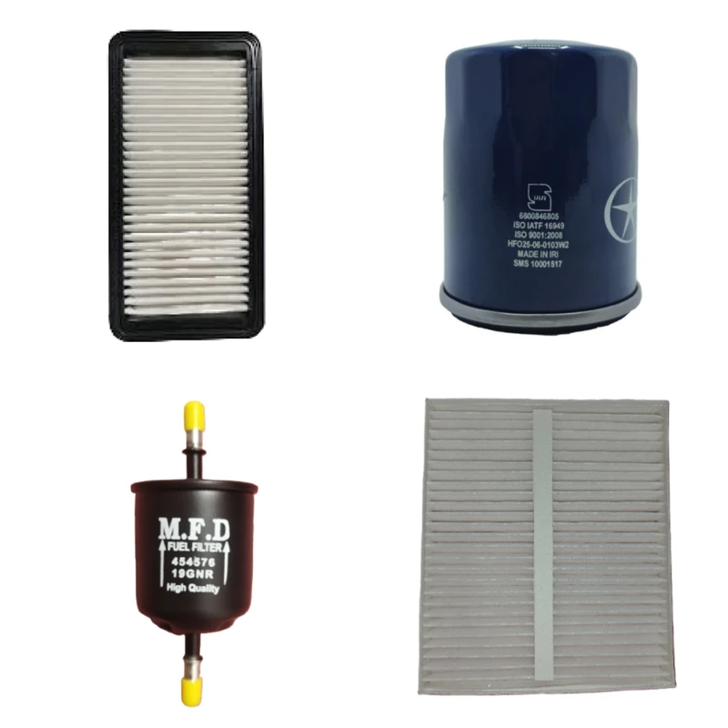 فیلتر روغن خودرو مدل Hang مناسب برای جک J4 به همراه فیلتر هوا و فیلتر بنزین و فیلتر کابین