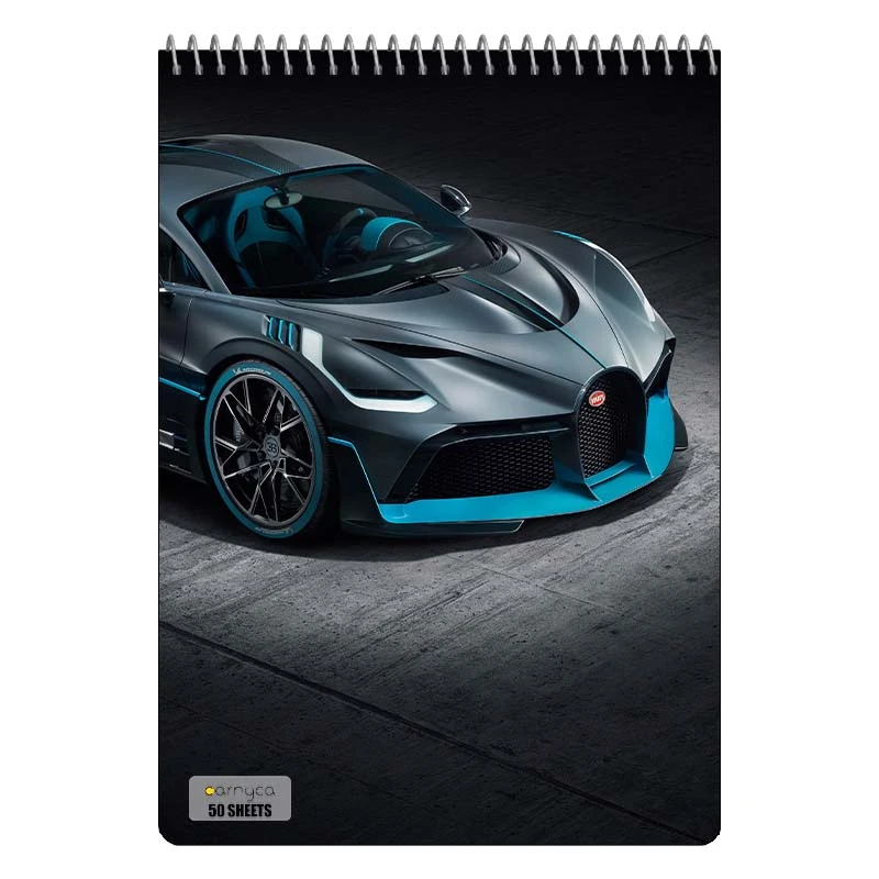 دفتر نقاشی 50 برگ سیمی کارنیکا طرح بوگاتی Bugatti کد 83522