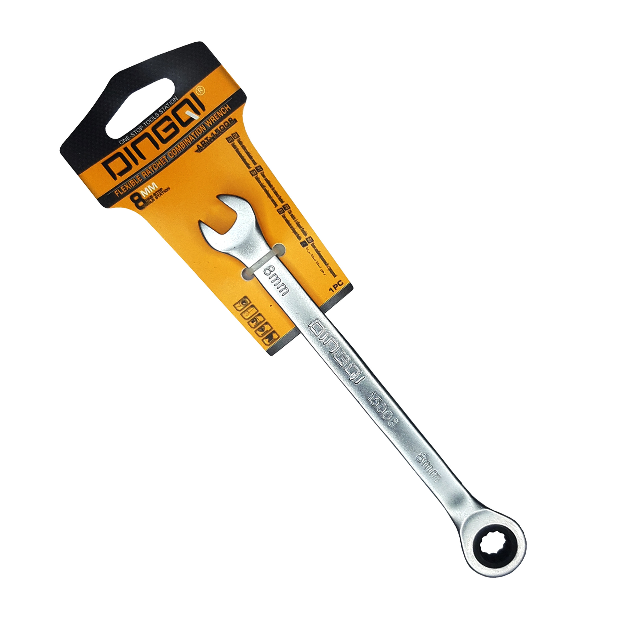 آچار یکسر تخت و یکسر جغجغه ای دینگشی مدل T-1508 سایز 8 میلی متر