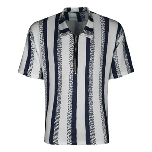 پولوشرت آستین کوتاه مردانه مدل نیم زیپ بیسکویتی کد ZEBRA-S-AB