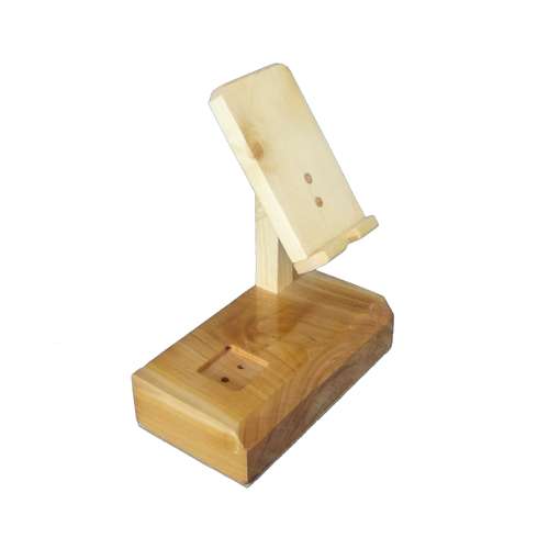 پایه نگهدارنده گوشی موبایل مدل چوبی پریز دار