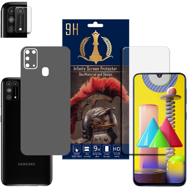 برچسب پوششی اینفینیتی مدل PRO MAX مناسب برای گوشی موبایل سامسونگ GALAXY M31 به همراه محافظ صفحه نمایش و محافظ لنز دوربین