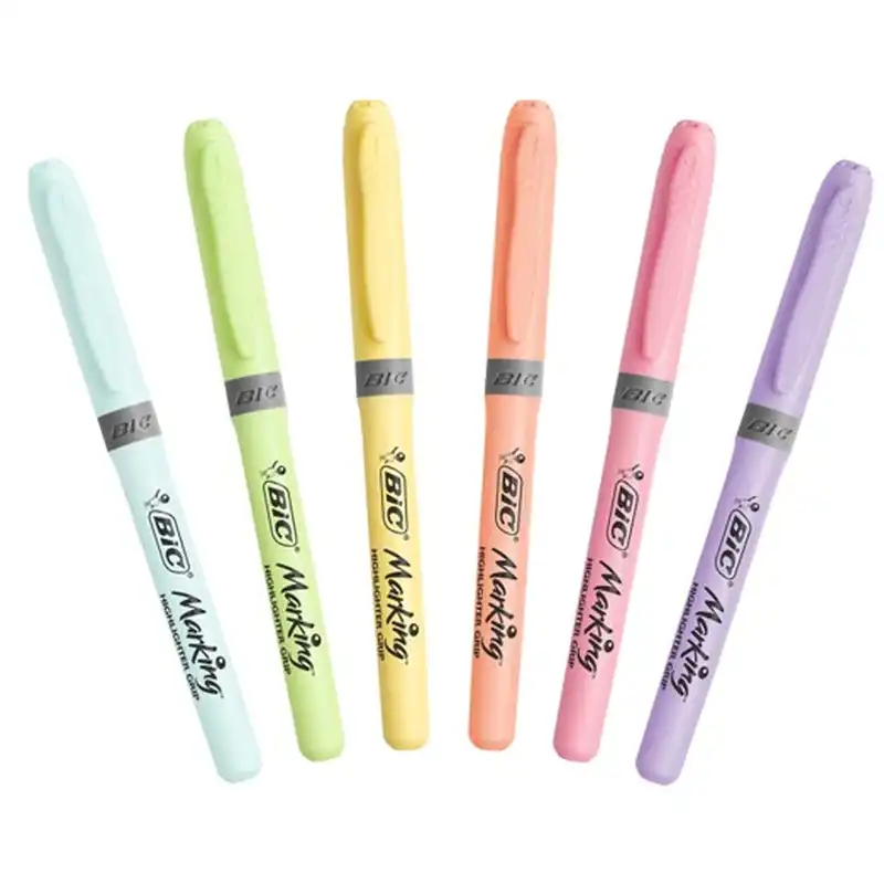 ماژیک علامت گذار بیک مدل  pastel بسته 6 عددی
