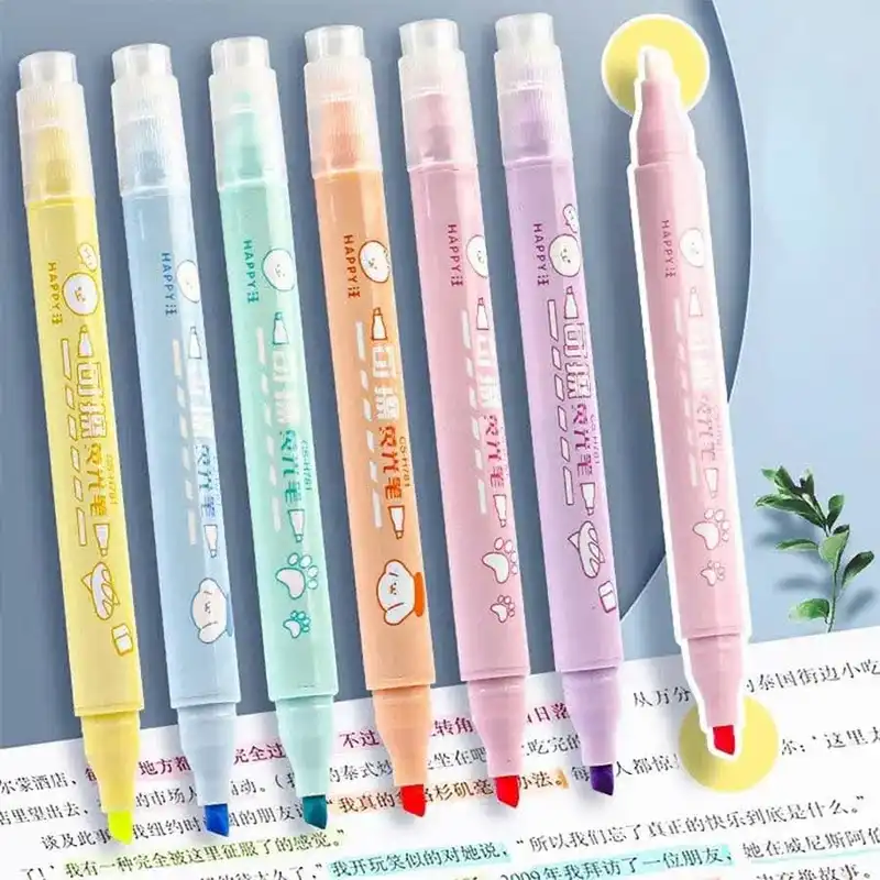 ماژیک علامت گذار مدل پاکن دار طرح خرسی بسته 6 عددی