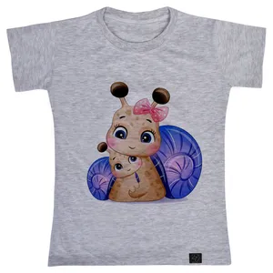 تی شرت آستین کوتاه دخترانه 27 مدل مادر حلزون و بچه کد W43