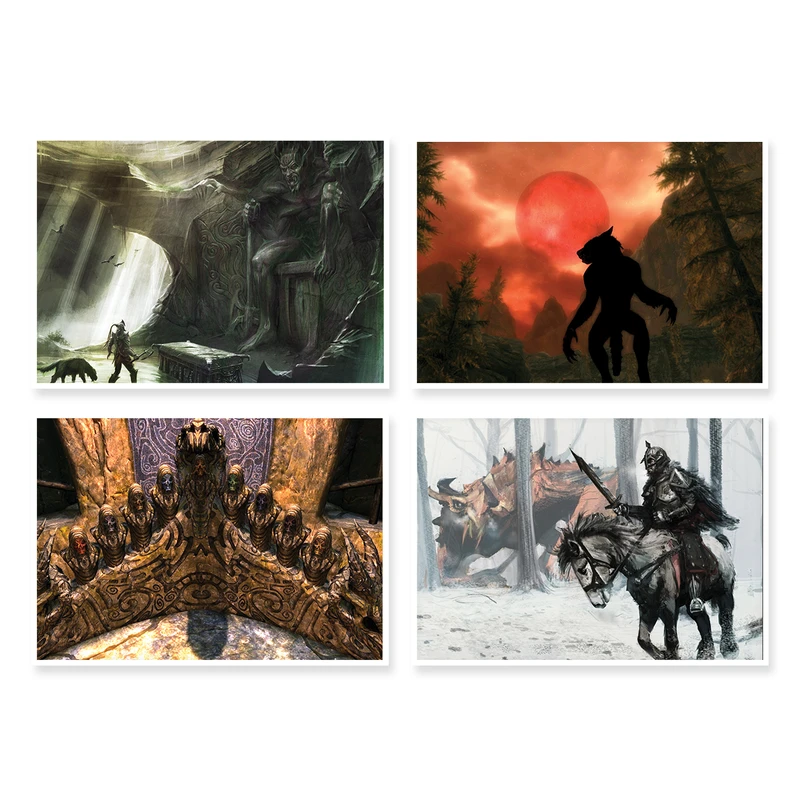 پوستر طرح بازی Skyrim کد A-1682 مجموعه 4 عددی