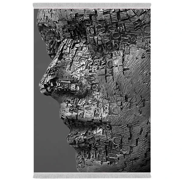 فرش پارچه‌ای دفه مدل فرشینه شانل مخمل طرح فانتزی کد 7080