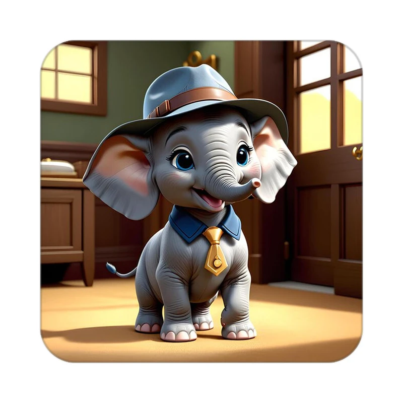 زیر لیوانی کاکتی طرح حیوانات کارتونی مدل mp27973