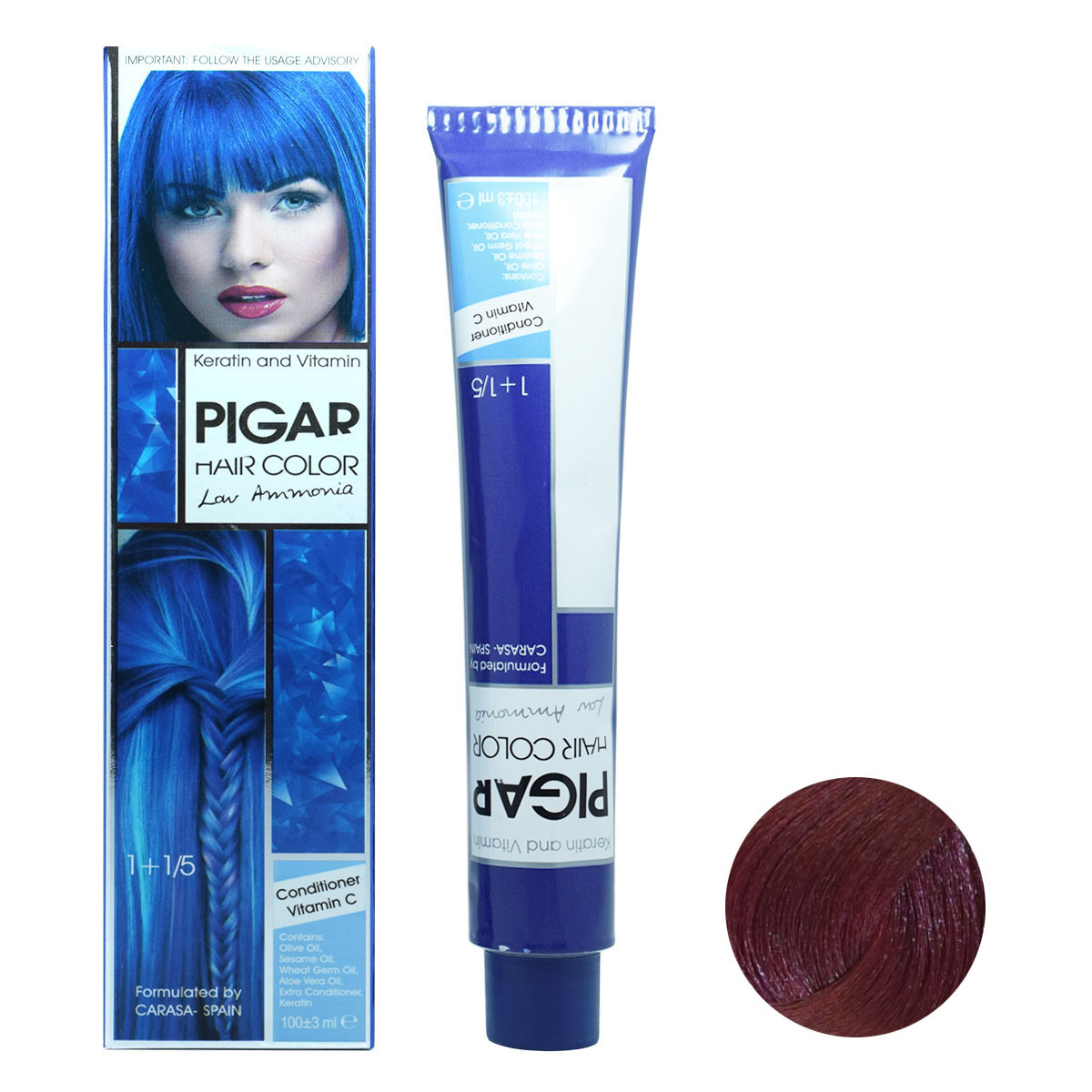 رنگ مو پیگار شماره RV6 حجم 100 میلی لیتر رنگ انگوری متوسط