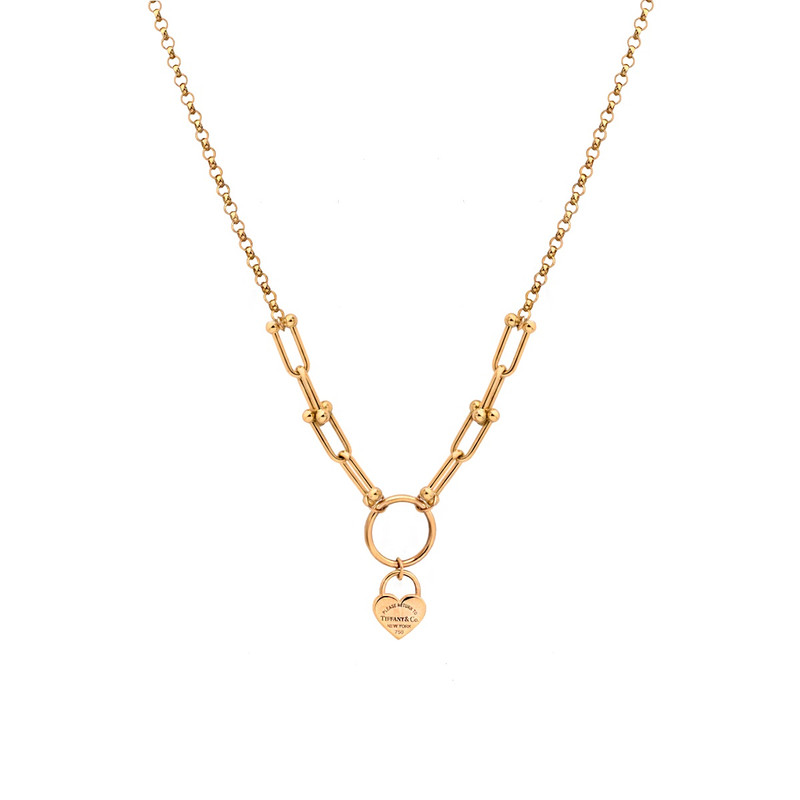 گردنبند طلا 18 عیار زنانه با زنجیر رولو الی گالری مدل تیفانی