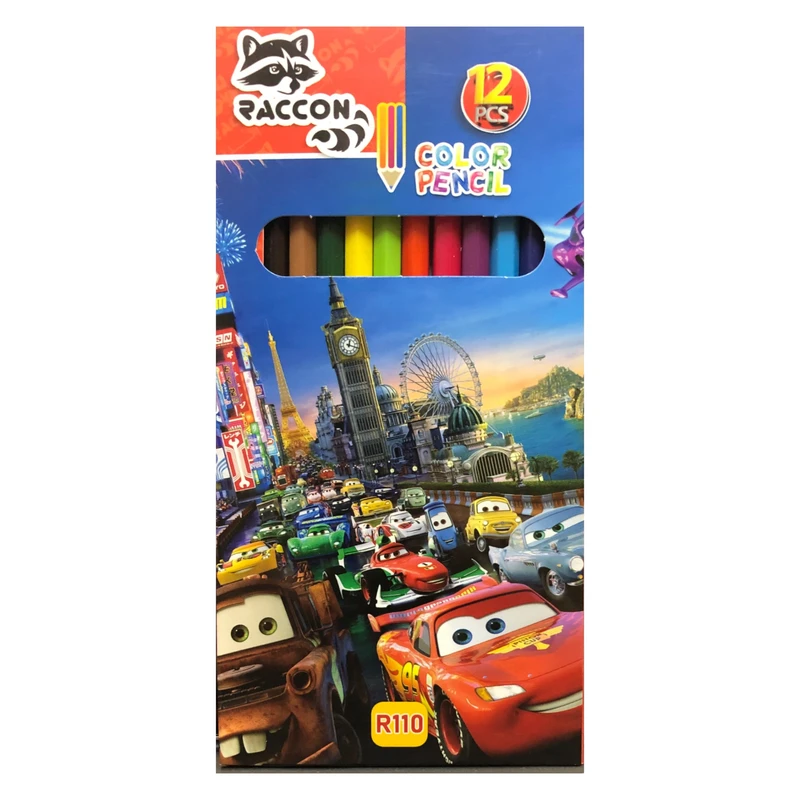 مداد رنگی 12 رنگ راکون طرح مک کویین کد 123