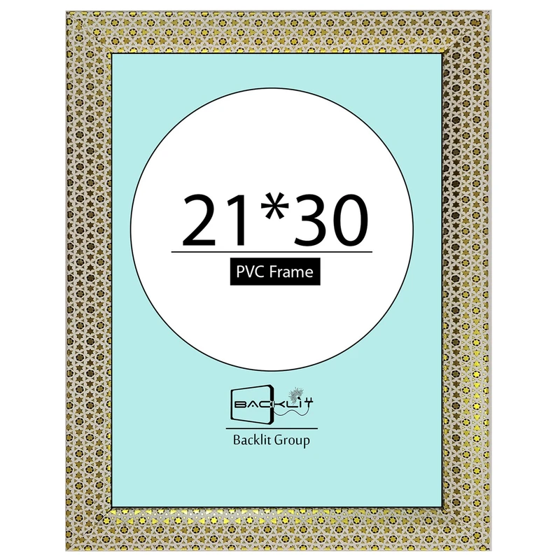 قاب عکس بکلیت طرح خاتم مدل لبه خم رومیزی سایز 30×21 سانتی متر