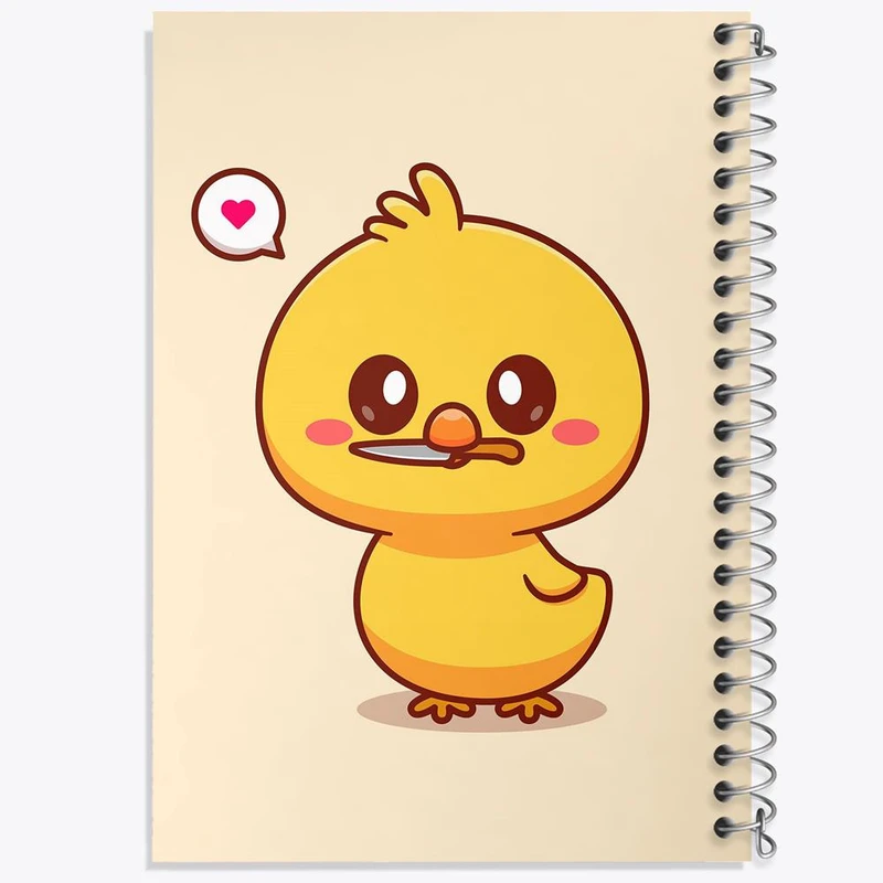 دفتر ژورنال نویسی 50 برگ خندالو مدل نقطه ای طرح حیوانات بامزه جوجه کد 29659