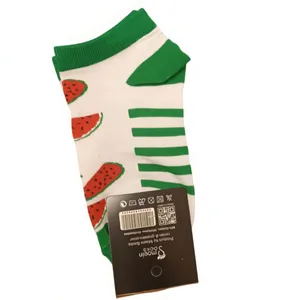 جوراب ساق کوتاه زنانه مدل یلدا طرح هندوانه کد 04