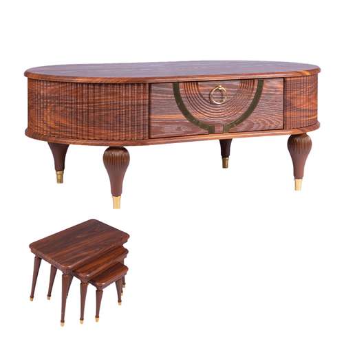 میز جلومبلی و میز عسلی مدل لیندا مجموعه 4 عددی