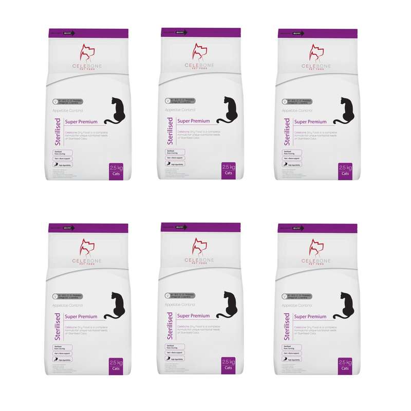غذای خشک گربه سلبن مدل Sterilised کد 06 وزن 2500 گرم بسته 6 عددی