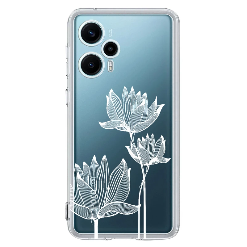 کاور مگافون طرح گل مدل C47-W مناسب برای گوشی موبایل شیائومی Poco F5  