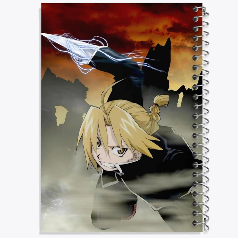 دفتر مشق 100 برگ خندالو طرح ادوارد الریک انیمه کیمیاگر تمام فلزی کد 12673