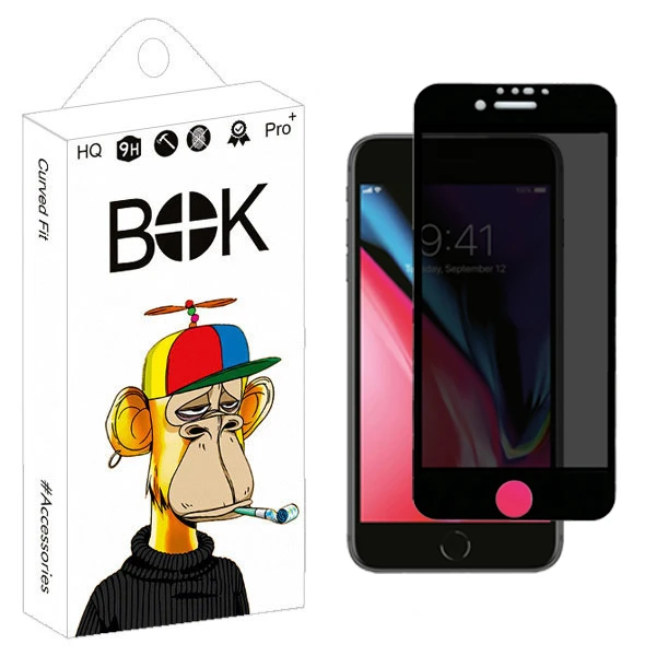 محافظ صفحه نمایش حریم شخصی بوک مدل Black View مناسب برای گوشی موبایل اپل iPhone 7 plus / 8 Plus