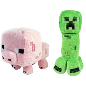 عروسک طرح ماینکرافت مدل Creeper and Pink Pig کد 738.14 بسته 2 عددی