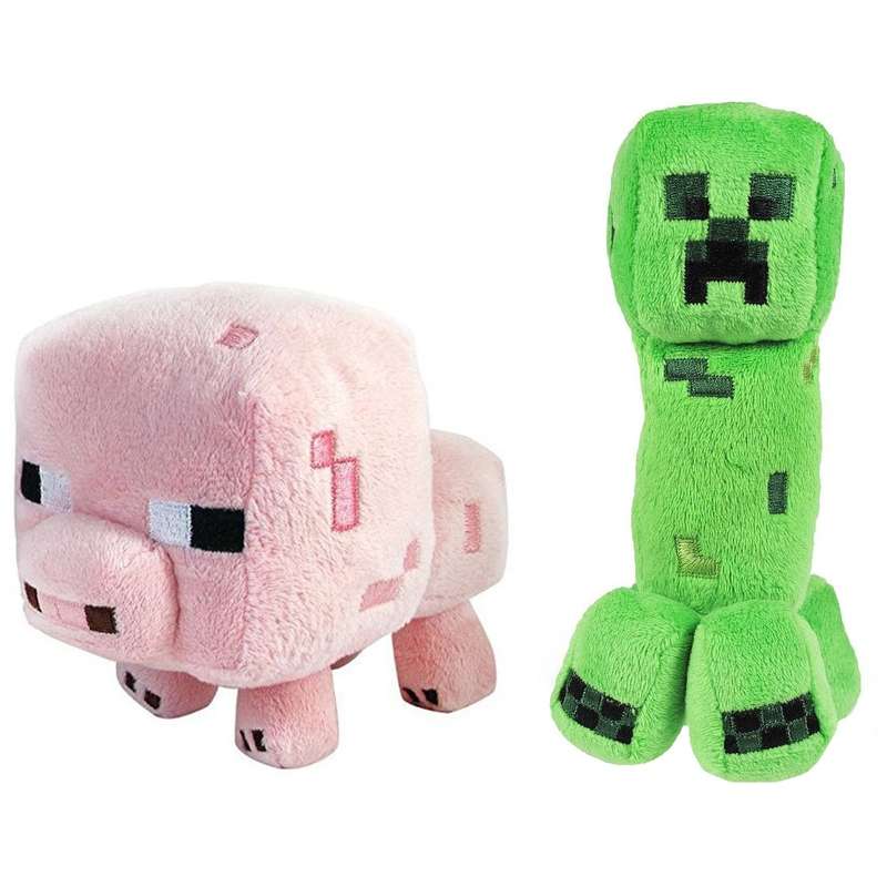 عروسک طرح ماینکرافت مدل Creeper and Pink Pig کد 738.14 بسته 2 عددی
