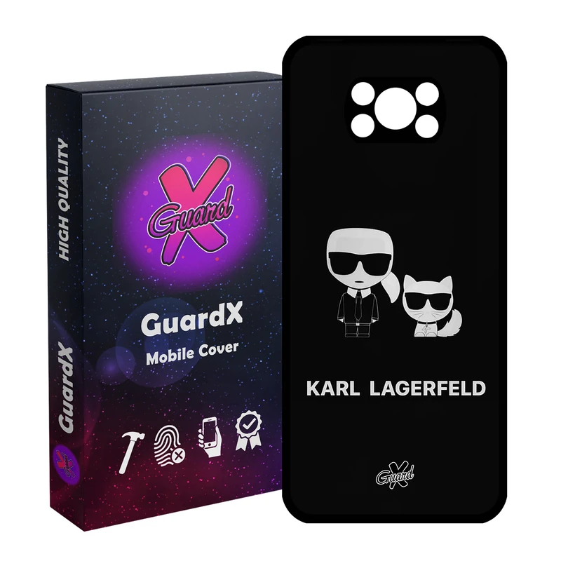 کاور گارد ایکس طرح Karl Lagerfeld مدل Glass10423 مناسب برای گوشی موبایل شیائومی Poco X3 NFC/Poco X3/Poco X3 Pro