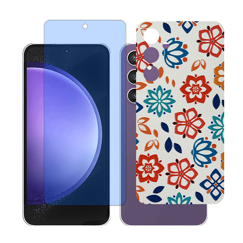 محافظ صفحه نمایش بلوکات گلس مدل Together مناسب برای گوشی موبایل سامسونگ Galaxy S23 FE به همراه برچسب پوششی پشت گوشی 