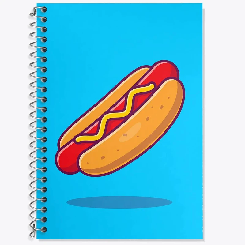 دفتر زبان 50 برگ خندالو مدل دو خط طرح فست فود هات داگ کد 29465